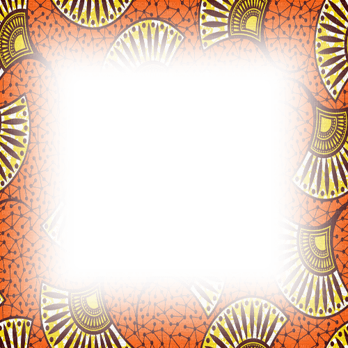 african frame border dolceluna orange - PNG gratuit