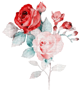 soave deco flowers rose branch animated vintage - Δωρεάν κινούμενο GIF