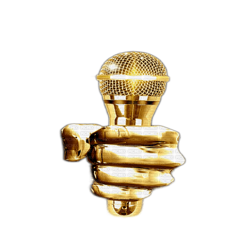 gold microphone - 無料png