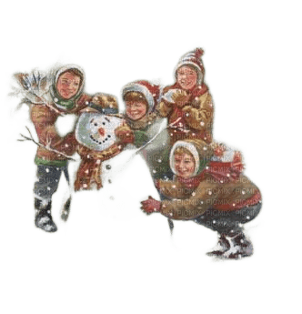 loly33 bonhomme de neige enfant hiver - 免费PNG