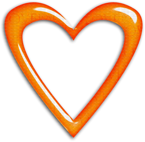 Heart.Frame.Glossy.Orange - Free PNG