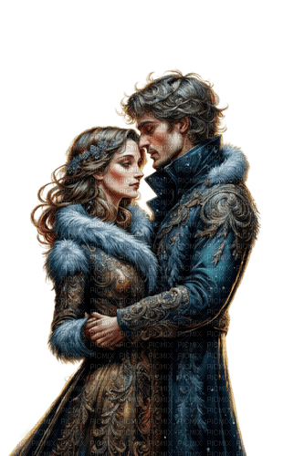 loly33 couple  hiver - Free PNG