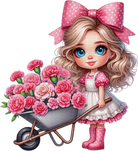 ♡§m3§♡ kawaii girl summer flowers pink - besplatni png