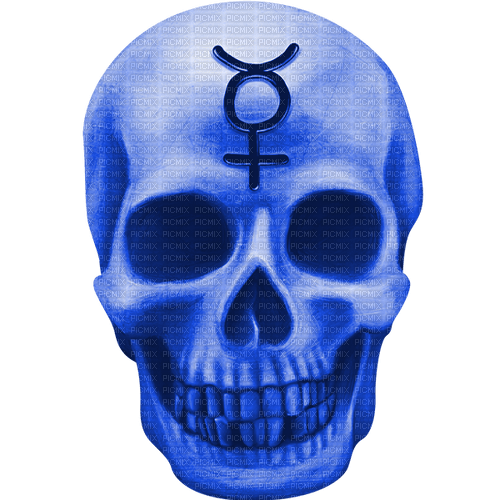 Gothic.Skull.Blue - bezmaksas png