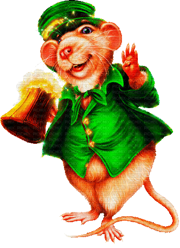 st. Patrick mouse  by nataliplus - GIF animé gratuit