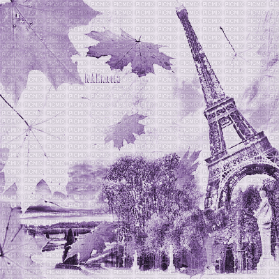 Y.A.M._Autumn background Paris city purple - Bezmaksas animēts GIF
