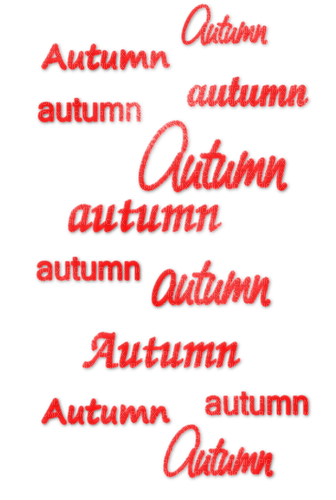 Autumn.Text.Red - PNG gratuit