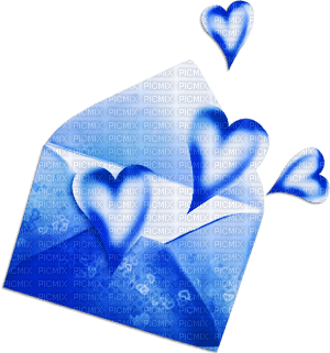 soave deco valentine heart letter blue - Free PNG