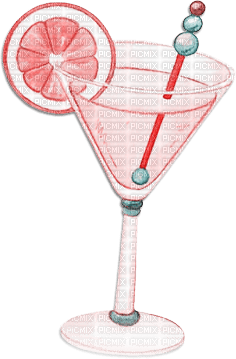 soave deco summer cocktail fruit citrus pink teal - 無料png