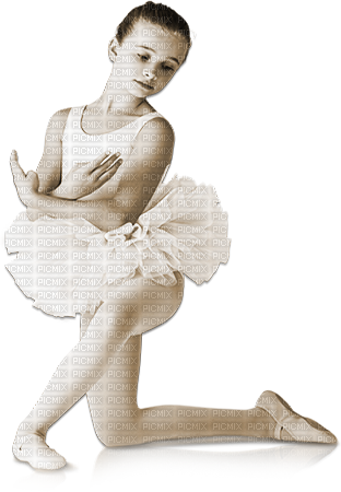 soave chilfdren girl ballerina sepia - бесплатно png