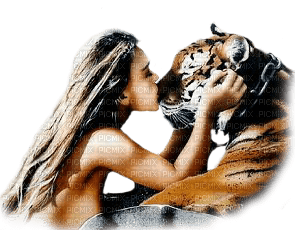 woman with tiger bp - δωρεάν png