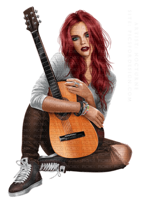 Kaz_Creations Colour Girls Guitar - PNG gratuit