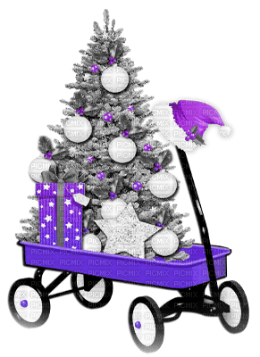 soave deco christmas tree car  black white purple - бесплатно png