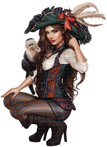 kikkapink woman steampunk pirate - darmowe png