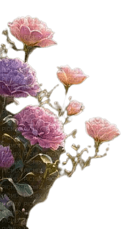 fiori rosa laterale caffè - png gratuito