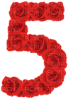 Kaz_Creations Numbers Red Roses 5 - kostenlos png