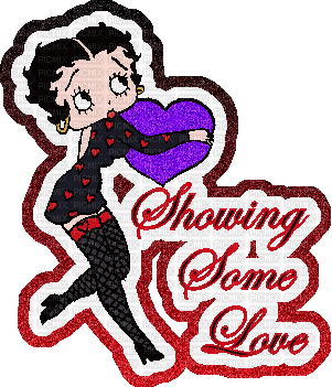 Betty boop showing some love - Gratis animeret GIF