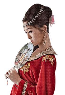 oriental woman fan bp - gratis png