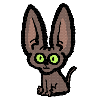 chat aux grandes oreilles - GIF animé gratuit