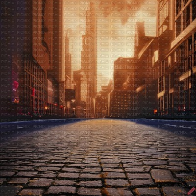 Brown City with Cobble Road - gratis png