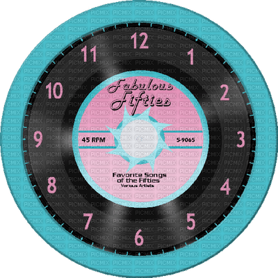 50's clock - zdarma png