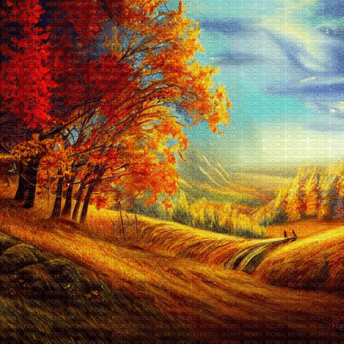 kikkapink autumn background painting - ilmainen png
