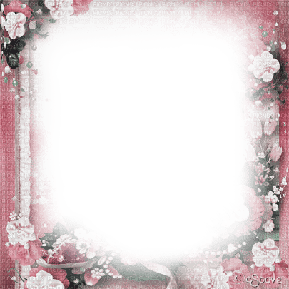 soave frame vintage flowers lace pink green - kostenlos png