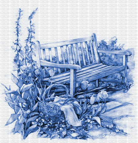 Garten, Blau - Nemokamas animacinis gif