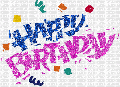 image encre animé glitter happy birthday effet edited by me, gif , animation  , animated , text , effect , fond , deco , colors , ivk , couleurs , decor ,