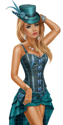 woman in blue by nataliplus - PNG gratuit