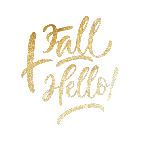 fall hello text gold glitter - 無料png