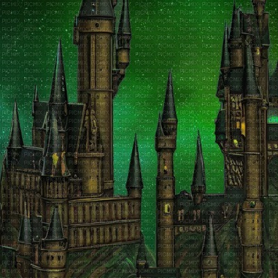 Hogwarts with Green Sky - zdarma png