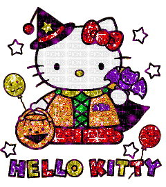 halloween hello kitty - GIF animasi gratis