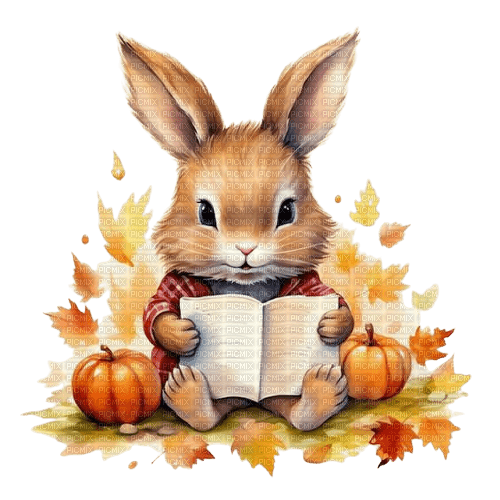 loly33 lapin automne citrouille - 無料png