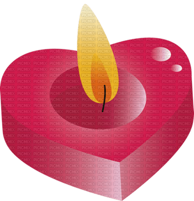 Kaz_Creations Heart Hearts Love Valentine Valentines Candle - PNG gratuit