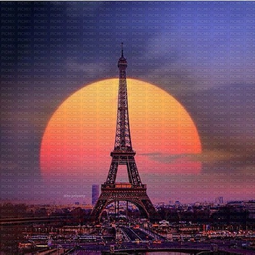 Paris love background sunset summer violet - zadarmo png