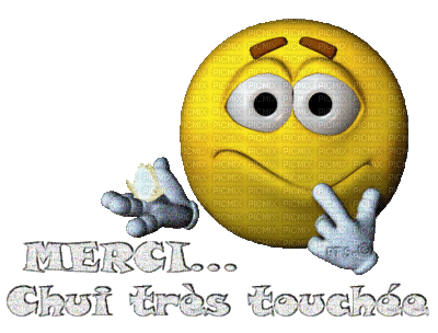 MERCI...CHUI TRES TOUCHEE - GIF animasi gratis