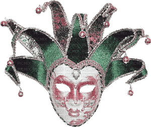 soave deco mask venice carnival animated pink - GIF animé gratuit