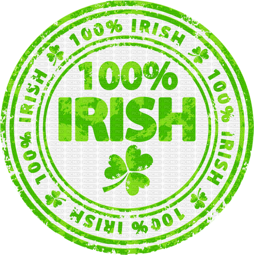 Text.Circle.100% Irish.White.Green - Free PNG