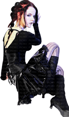 Kaz_Creations Woman Femme Gothic Sitting - zdarma png