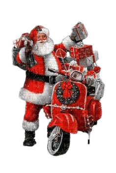 père noel scooter - Free PNG