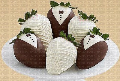 Fraises au chocolat décoré mariage fête - Free PNG