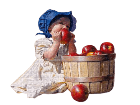 VanessaValo _crea=baby with red apples - PNG gratuit