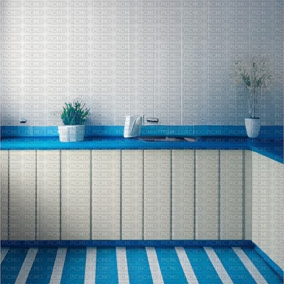 White & Blue Kitchen - 無料png