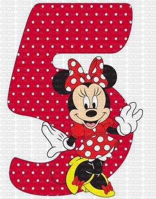image encre bon anniversaire Minnie Disney  numéro 5  edited by me - zdarma png