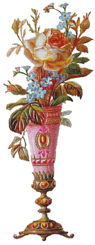 vintage flower vase - PNG gratuit