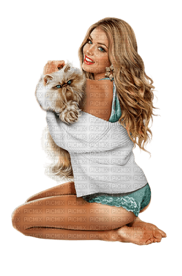 Kaz_Creations Woman Femme Colours Colour-Girls Cat Kitten - безплатен png