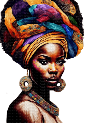 Портрет африканки арт - nemokama png
