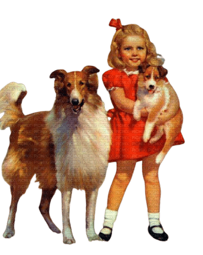 loly33 enfant chien vintage - 免费PNG