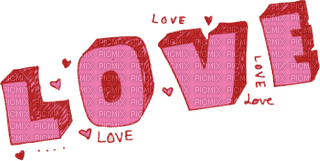LOVE TEXT PINK - png grátis